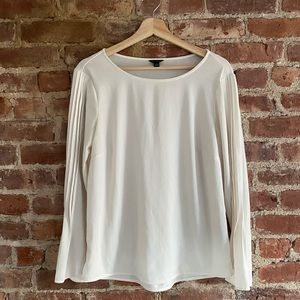 Ann Taylor White Bell Sleeve Blouse